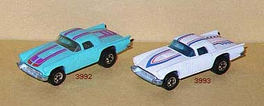 Hot Wheels blue & white t'bird with 1986 tampos